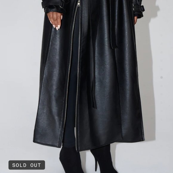 KHY Kylie Jennfer Faux Leather Trench brand new - Picture 5 of 9